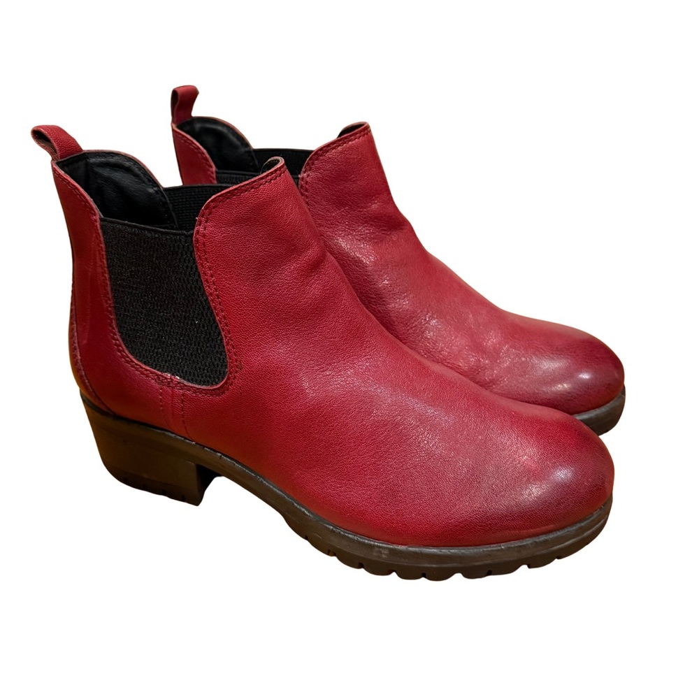 Salvia Petra Leather Bootie Pull On Ankle Boot Comfort Slip On EU 40 US 9